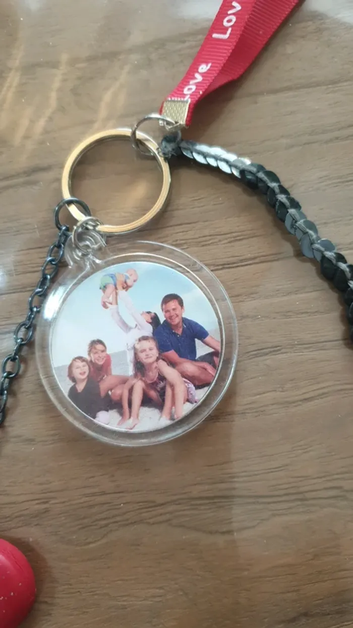 Porte clé cœur love photo - photo numéro 3