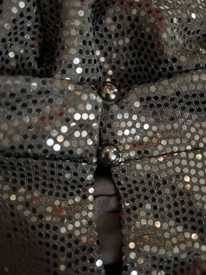Top noir à sequins dos-nu Tally Weijl – col montant manches longues – taille S – état neuf y2k - photo numéro 7