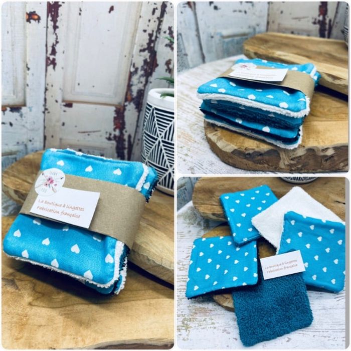 Lot de 5 lingettes lavable et réutilisable en éponge coton