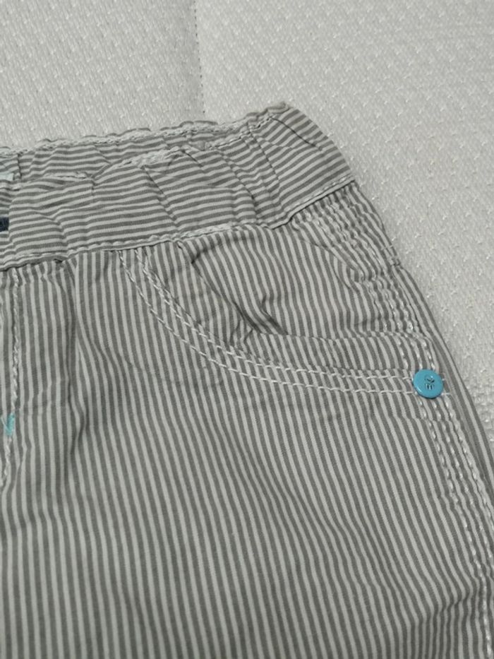 Pantalon rayé blanc et gris Okaidi 6M - photo numéro 4