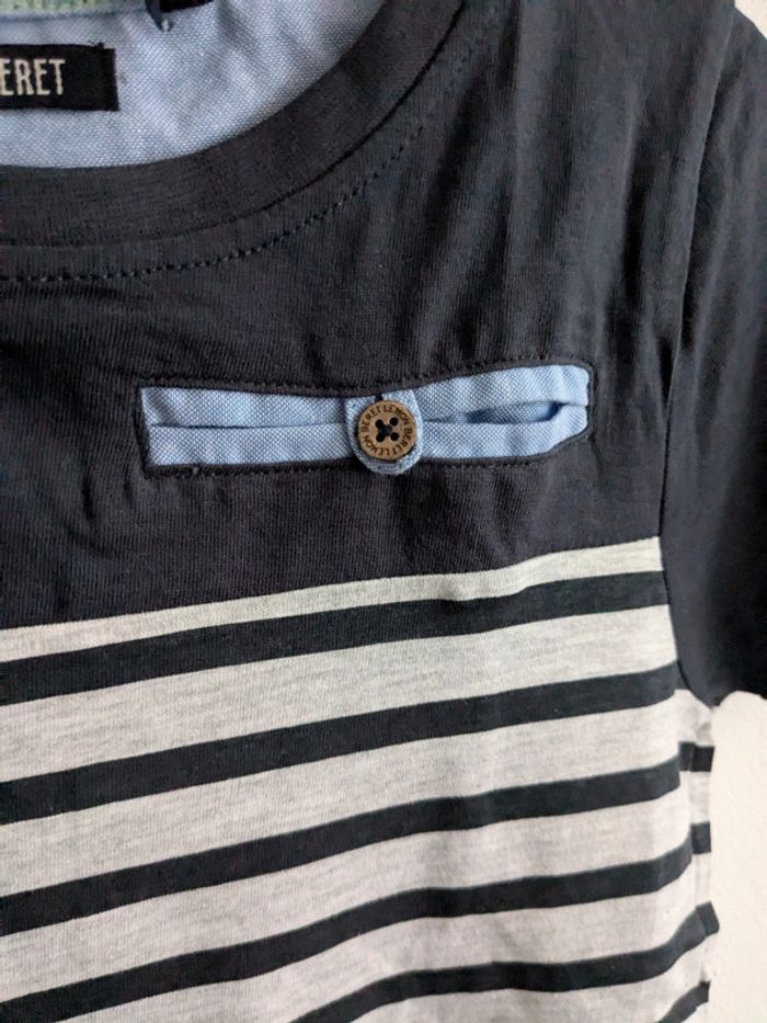 T-shirt marin lemon béret 8 ans - photo numéro 3