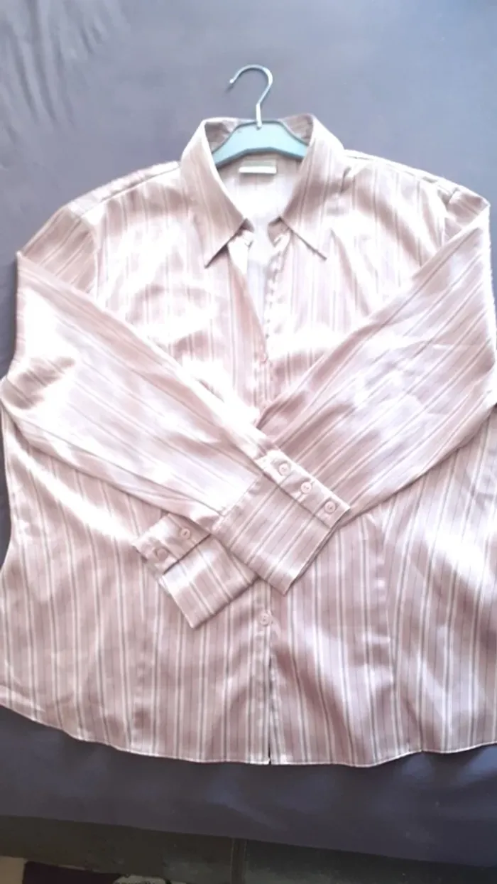 Chemise rose satiné - photo numéro 7