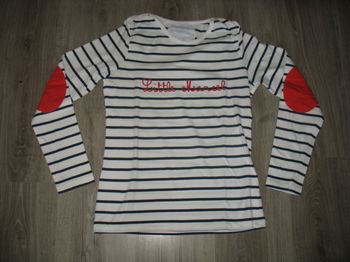 TEE SHIRT ML BLANC RAYÉ MARINE "LITTLE MARCEL" TAILLE XL - n°04
