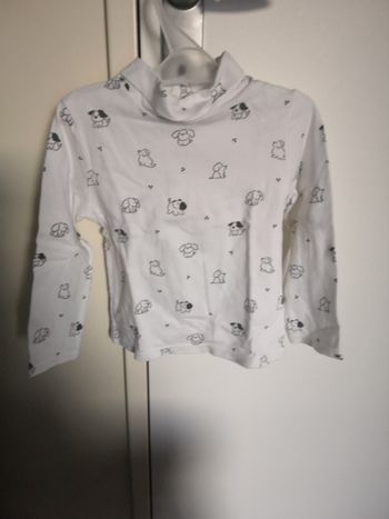 Sous-pull à col montant à motif (Chiens, Blanc) 12 mois (80 cm) Kiabi