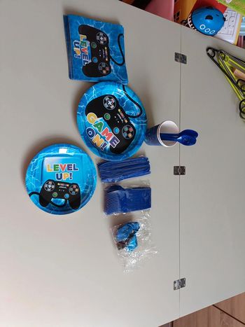 Lot anniversaire gamer gaming bleue