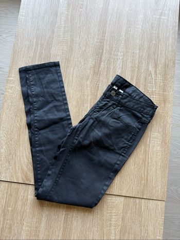 Pantalon noir slim luisant mango taille 34 XS