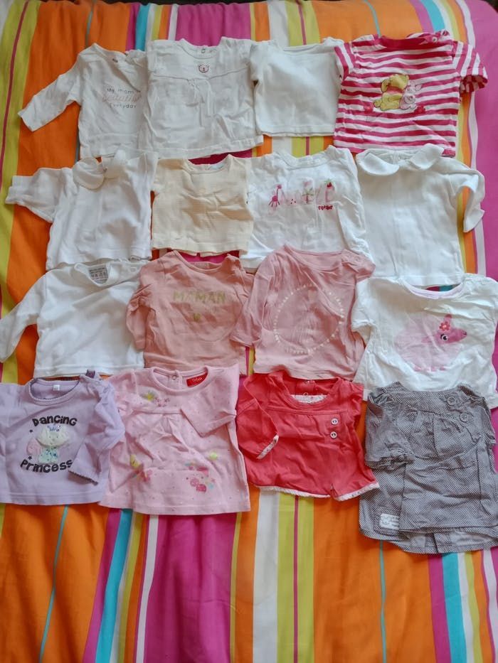 T shirt  naissance, 1 mois manche longue