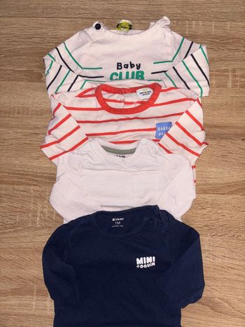 Lots de 4 maillot manche longue 1 mois