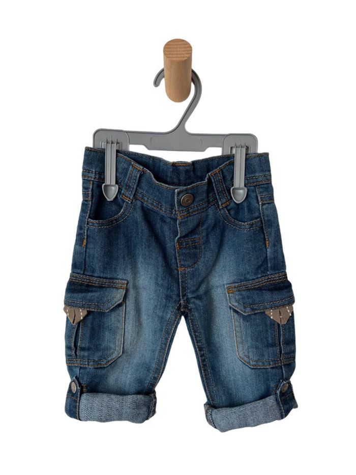 Pantalon / bermuda en jean bleu denim - Tape à l'oeil 6 mois (67cm) - photo numéro 2