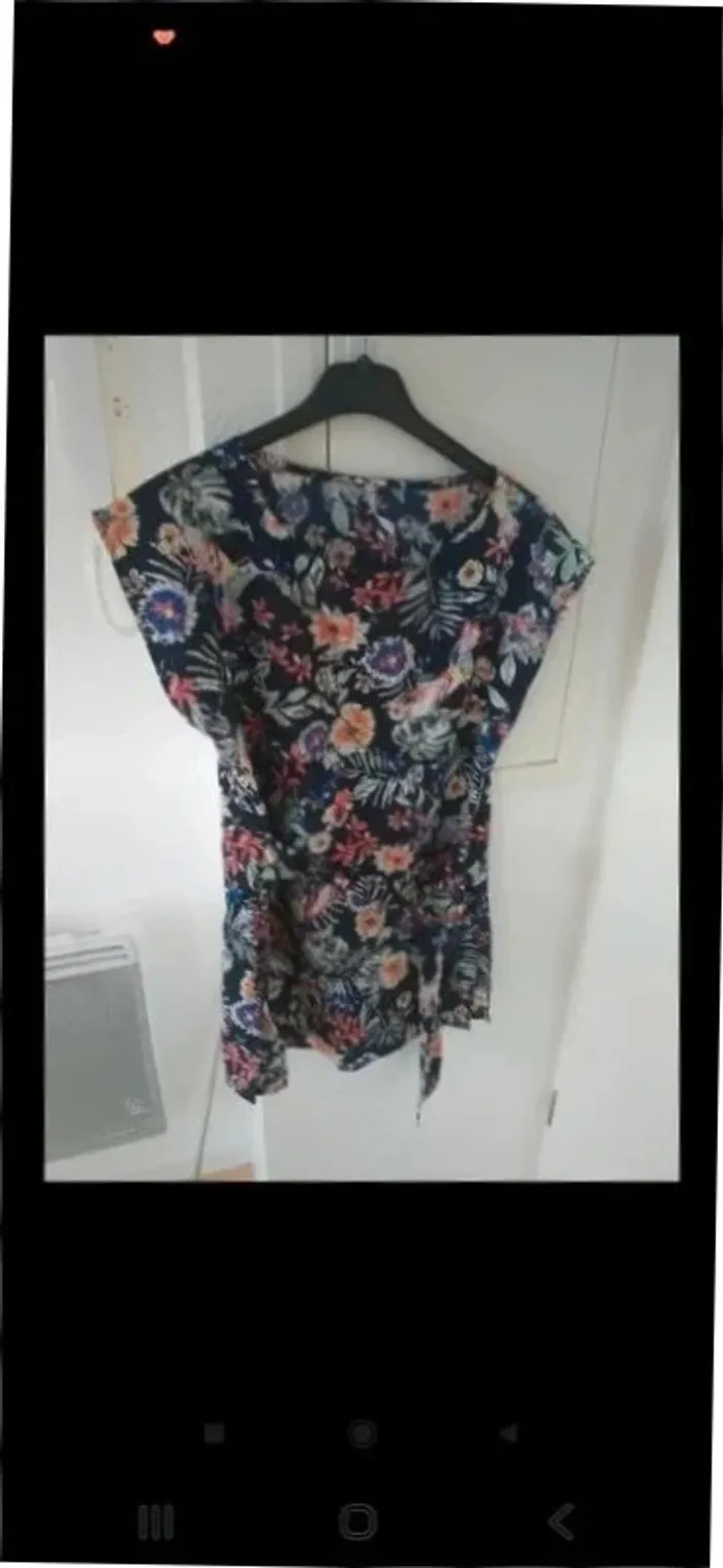Tunique blouse femme avec ceinture L - photo numéro 2