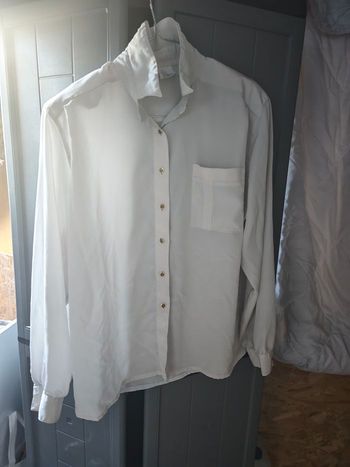 Élégant chemisier blanc vintage Delmod - Taille L/XL
