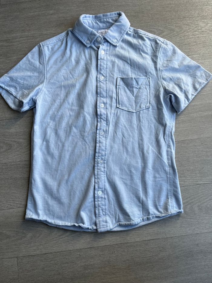 Chemise bleu clair manches courtes Celio - photo numéro 3