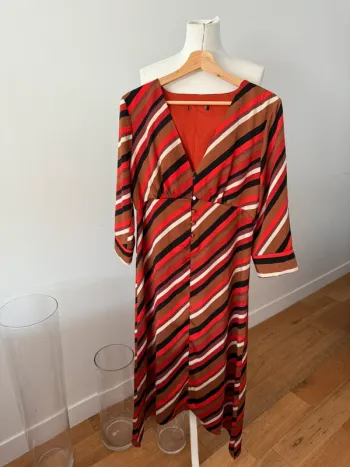 Jolie robe S/M à rayures tendance