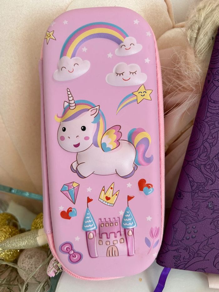 Lot trousse et cahier licorne - photo numéro 2
