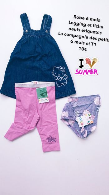 Legging et fichu neufs étiquetés robe jeans