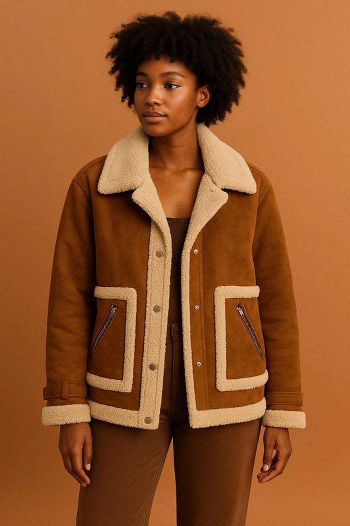 Manteau court marron - photo numéro 2
