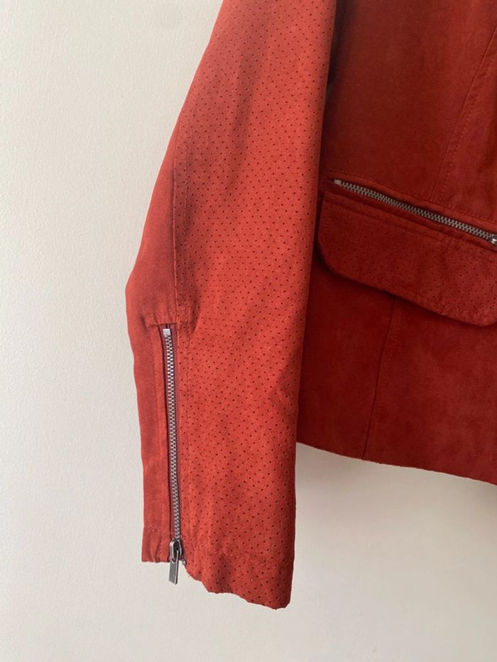 Perfecto effet daim rouge foncé - photo numéro 3