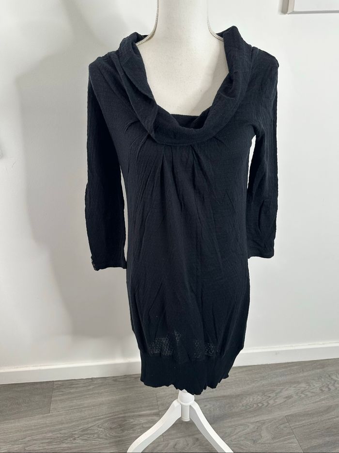 Robe noire maille ajourée IKKS T38 M