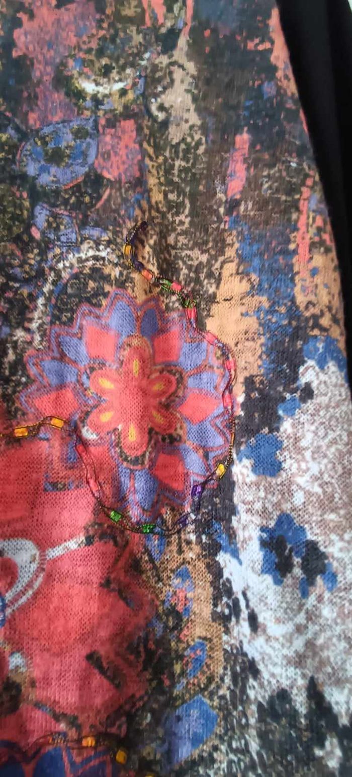 T-shirt imprimé bi-matière manches 3/4 Taille 1 - photo numéro 5