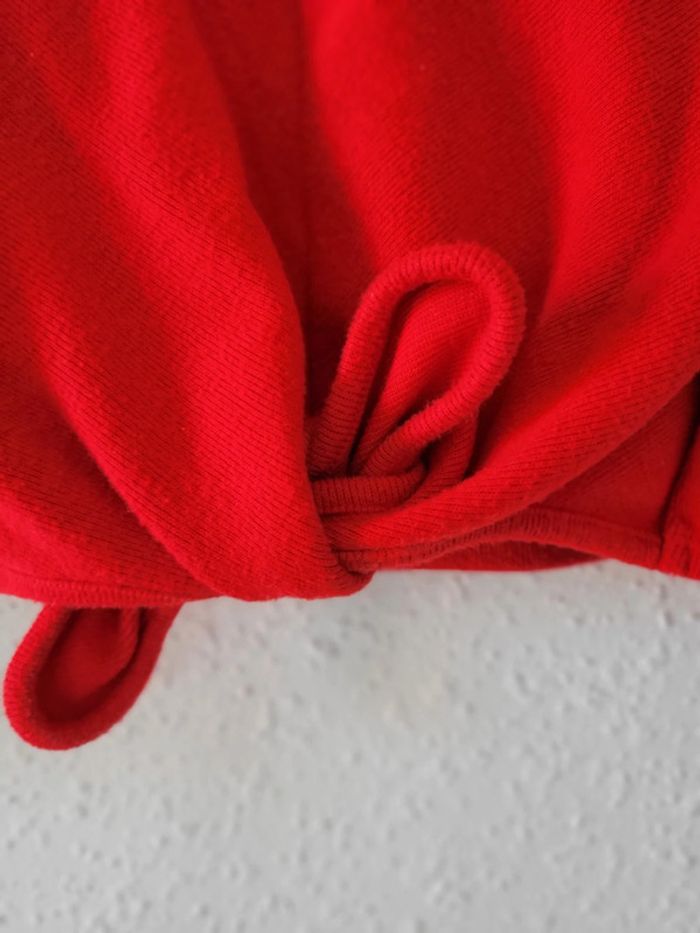 Pull rouge nœud fille 6 ans - photo numéro 4