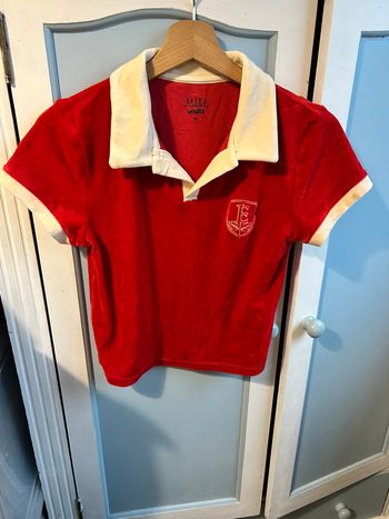 Polo rouge velours , élite , M , neuf avec étiquette