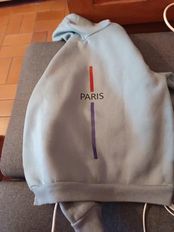 Sweat à capuche gris taille 10 ans - photo numéro 3