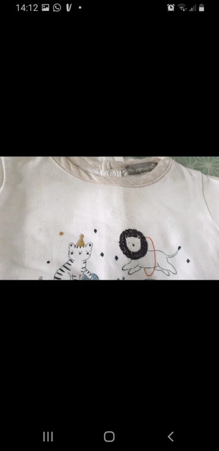 Ensemble Tee-shirt et sarouel sergent-major 12 mois - photo numéro 3