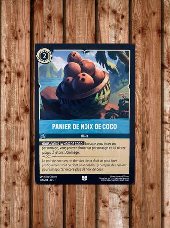 Carte Disney Lorcana Objet Panier de noix de coco 166/204 FR.1