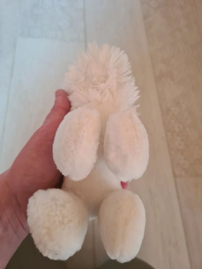 Peluche chien blanc - photo numéro 4