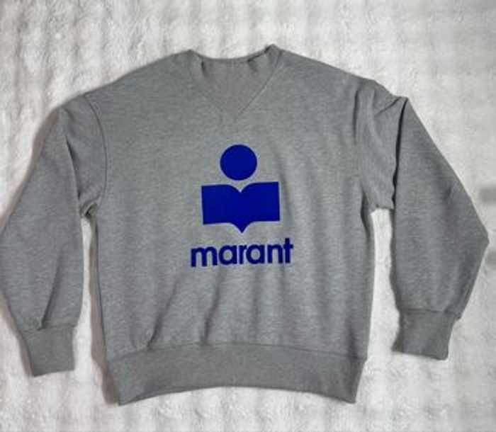 Isabel Marant Étoile sweat gris logo bleu NEUF