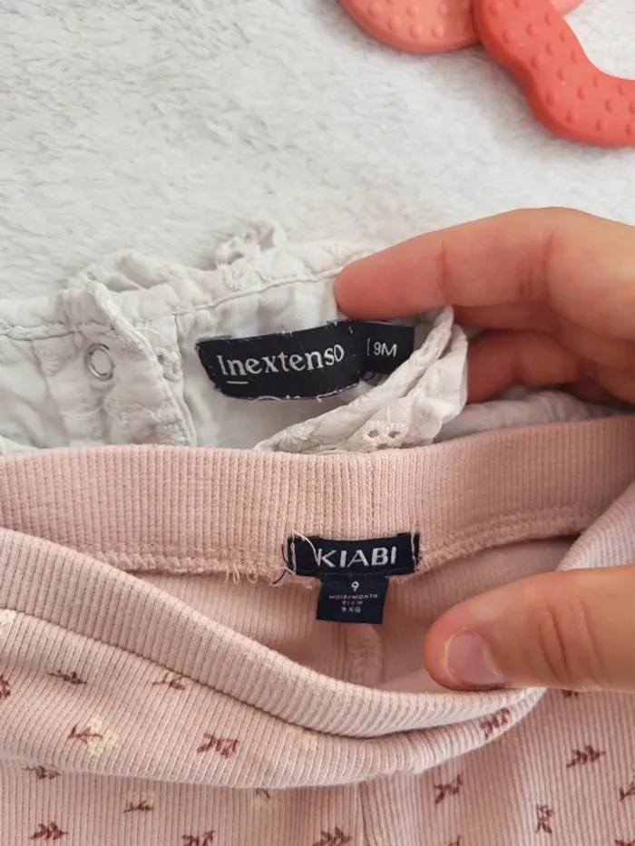 Ensemble mi saison blouse legging rose 09mois - photo numéro 2