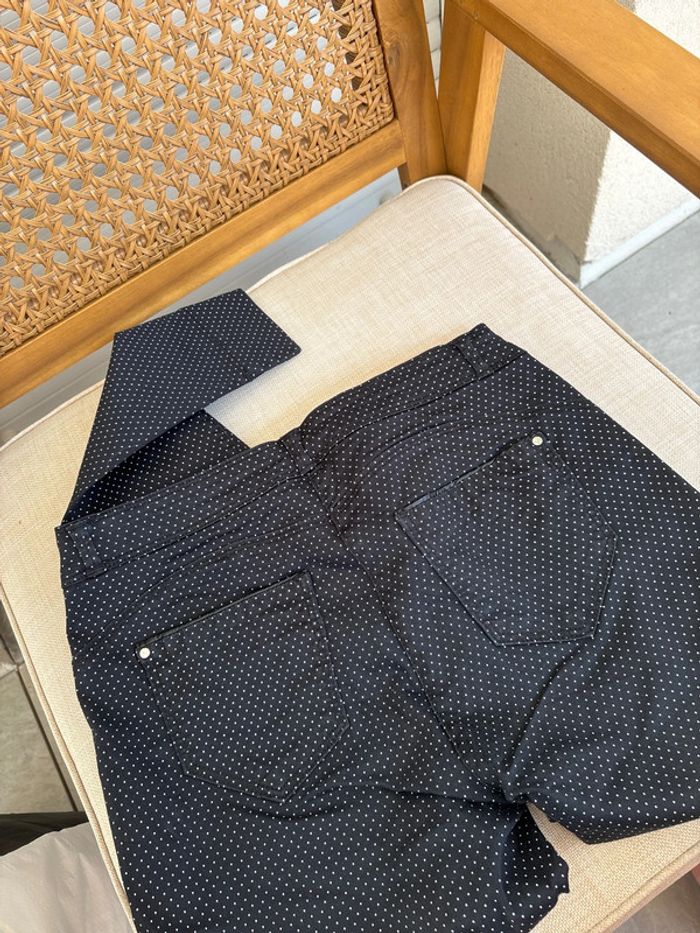 pantalon noir à pois blancs Breal taille 38 neuf - photo numéro 9