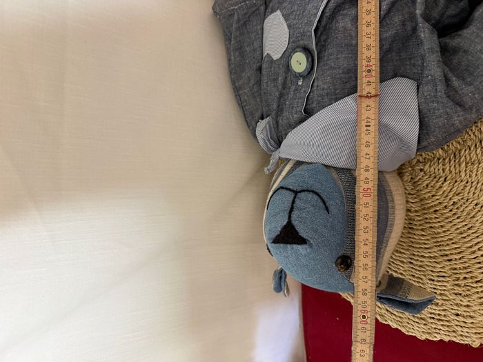 Ours en peluche bleu jean - photo numéro 7