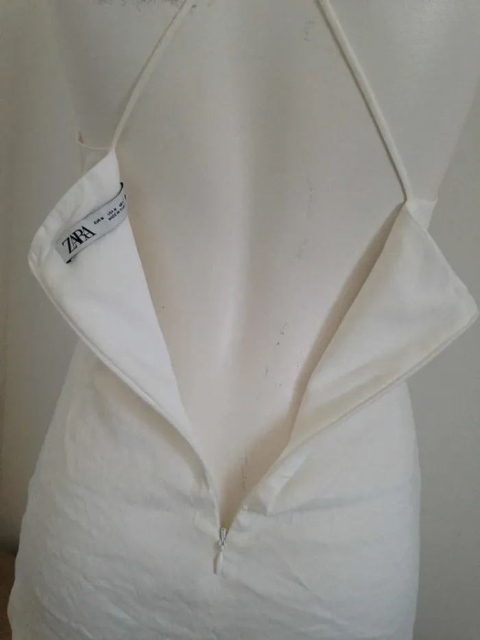 Robe sans manches dos nu drapée en lin M 38 Zara - photo numéro 10