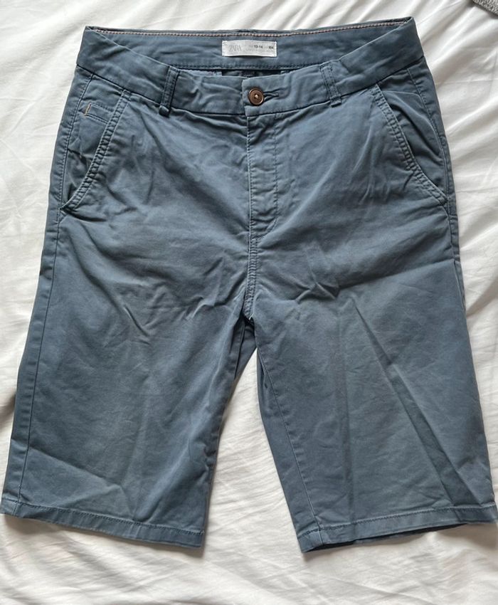 Bermuda bleu gris Zara 13/14 ans - photo numéro 2