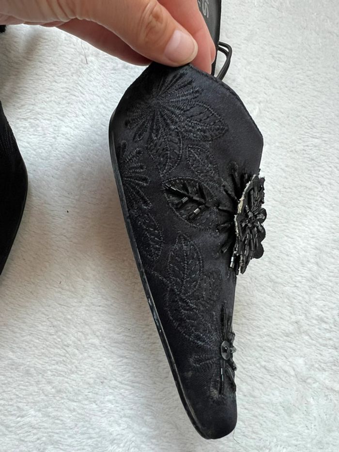 Mules bout pointu perles broderies Coquette Goth y2k - Pointure 40 - photo numéro 7
