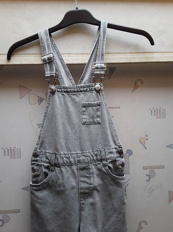 Salopette en jean fille grise 10ans