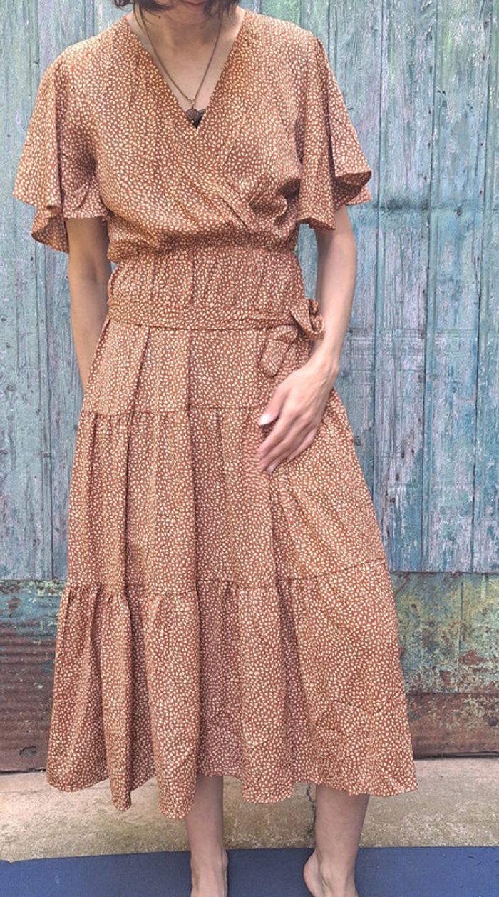 superbe robe Flamant Rose marron taille M - photo numéro 6