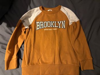 Sweat col rond marron clair brooklin vert baudet 10 ans
