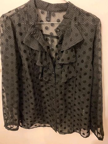 Haut en voile a pois noir et gris l vero moda