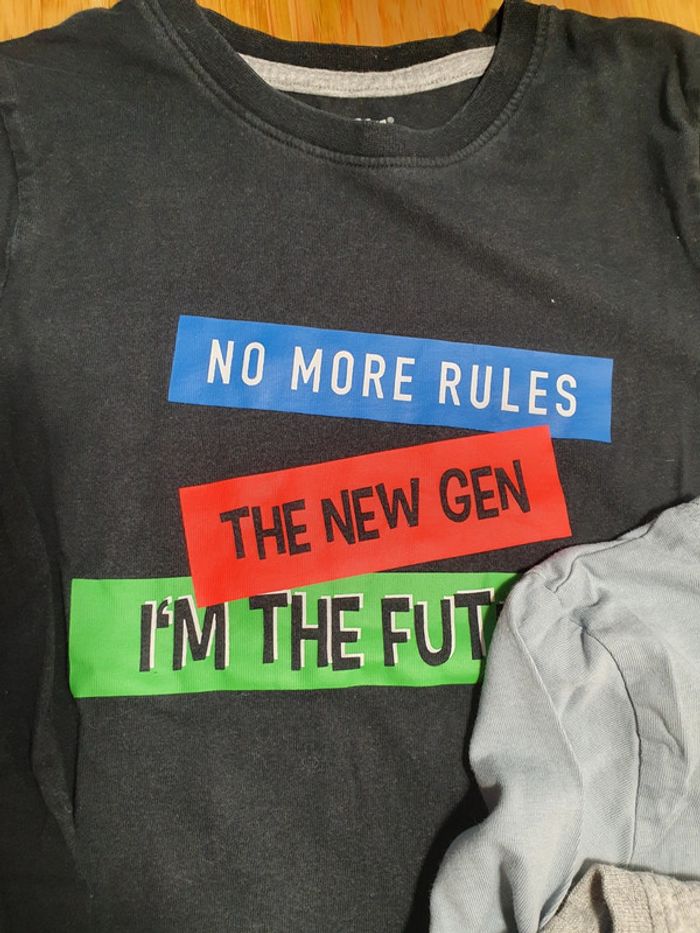 Lot 3 t-shirts manches longues Lupilu 110cm 116cm 4 ans 5 ans 6 ans - photo numéro 3