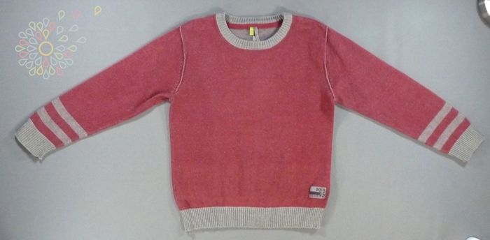 Pull tricot rouge gris Orchestra 5 ans 110 cm garçon
