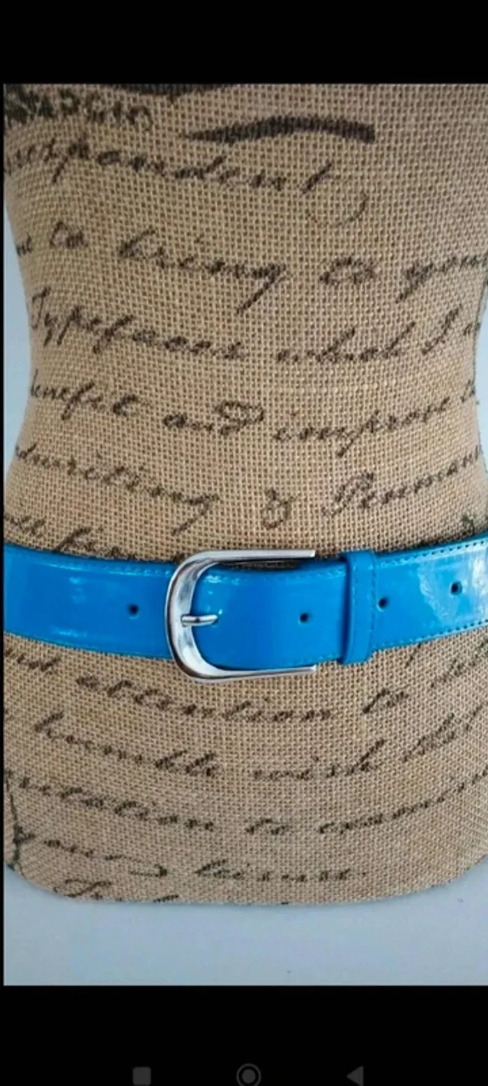 Ceinture bleu boucle argenté femme 95 cm - photo numéro 2