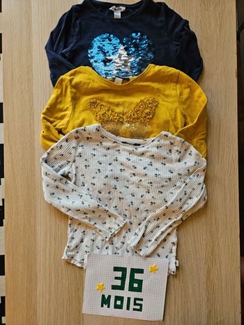 Lot 3 haut Okaidi fille 36 mois