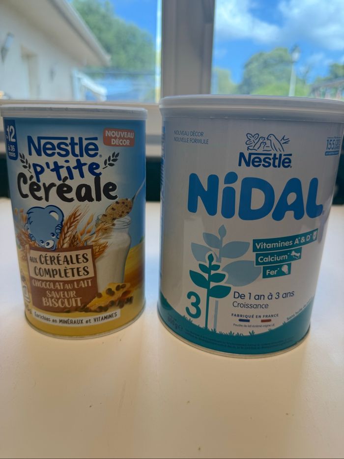 Lait Nidal 3 + céréales nestle saveur biscuit