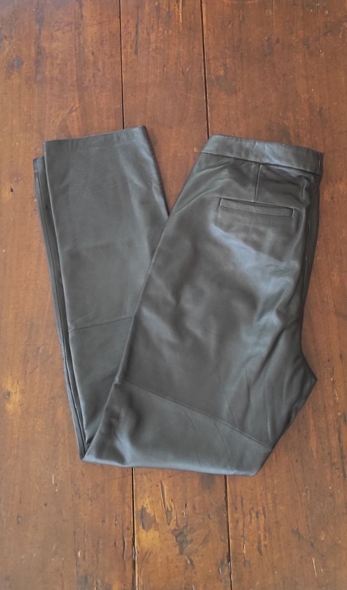 Pantalon droit La Redoute Cuir véritable noir 42/44 - photo numéro 4