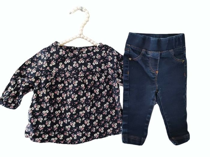 12 mois bébé fille ensemble tape a l blouse et pantalon