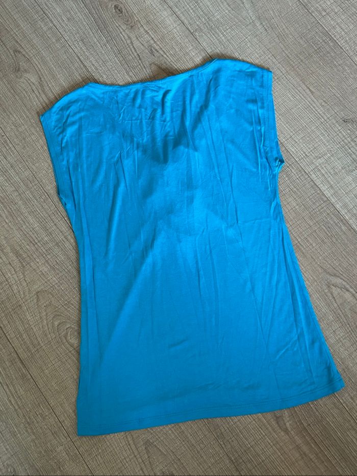 Teeshirt turquoise à manches courtes Morgan taille M TBE - photo numéro 8