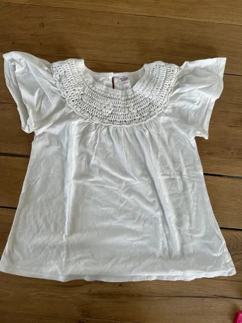 TEE shirt blanc crochet