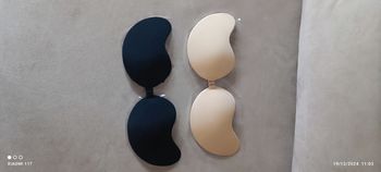2 Soutien gorge invisible sans bretelle réutilisable bonnet B noir et beige